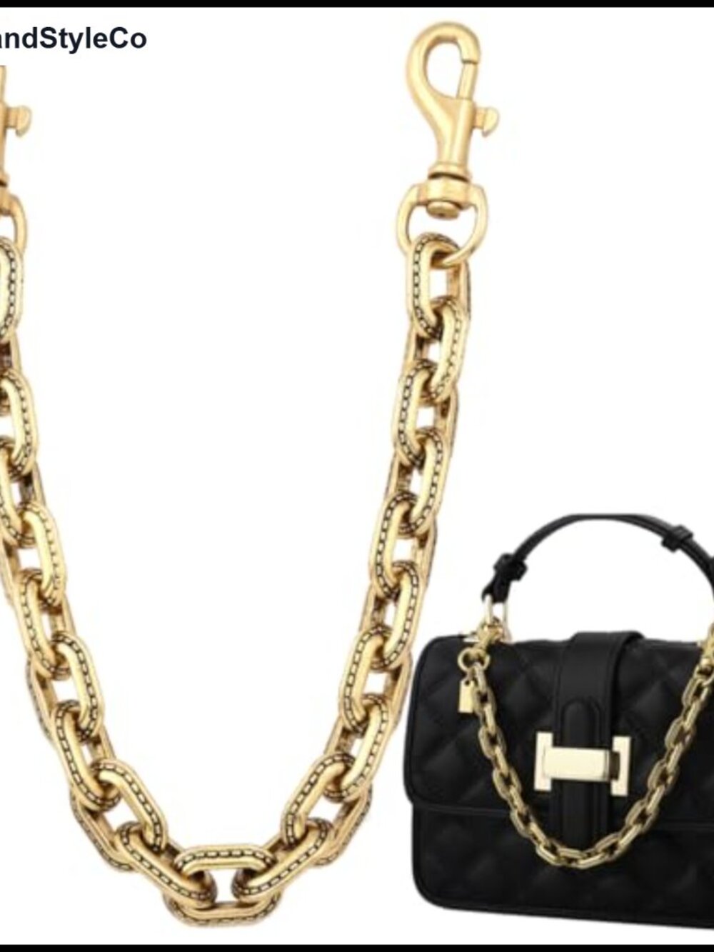 Vintage Gold Bag Chain Extender Purse Charm Metal Shoulder Strap